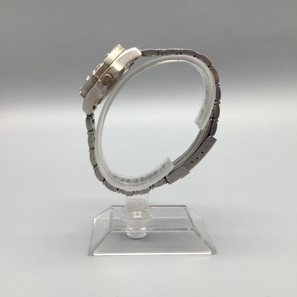 Vintage GUESS Womens Watch 27mm Silver Tone 1995 Black Dial New Battery 7